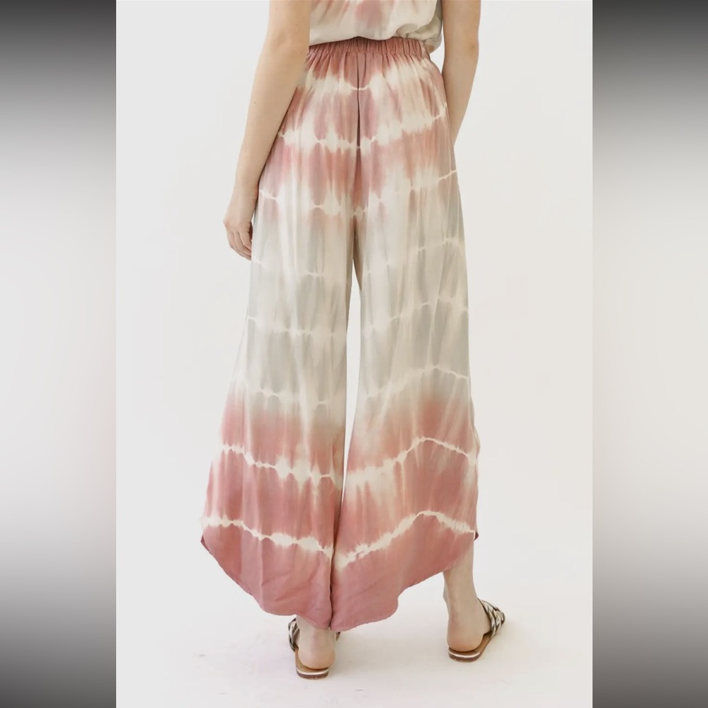 176. NEW Item Tie Dye Cami & Wrap Pants Set Mauve Pink & Stone NEW - Picture 10 of 11